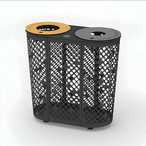 Poubelle publique - ELINIUM - CYRIA | Mobilier Urbain - de tri sélectif / fixation au sol / en acier thermolaqué