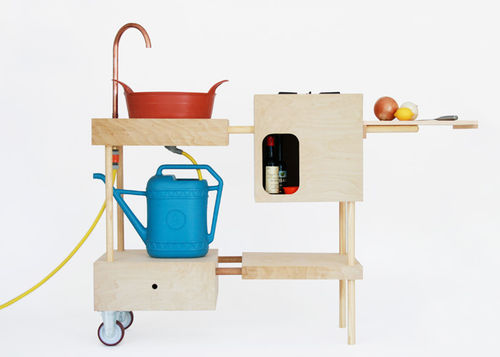 Cuisine d'extérieur - studiomama - contemporaine / en bois / sans poignée