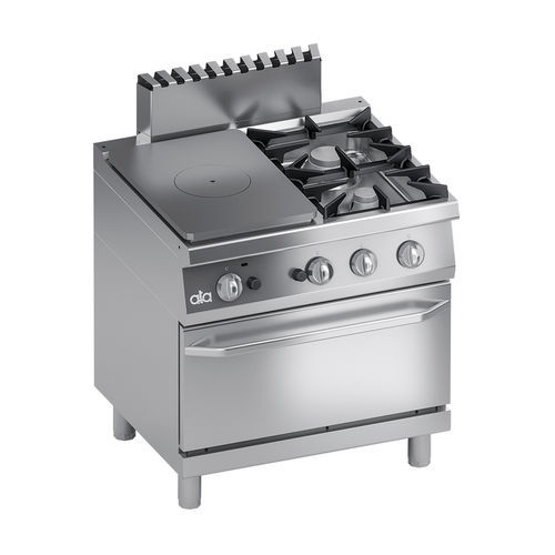 Cuisinière à gaz - K7GCTP10FF - ATA - professionnelle / 2 foyers / 1 four