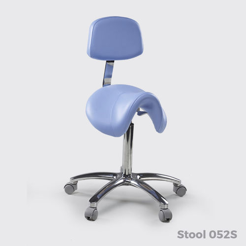 Tabouret de travail avec piètement en métal - 052 S , 052/S - Lemi BEAUTY & SPA - à roulettes / tapissé / pivotant