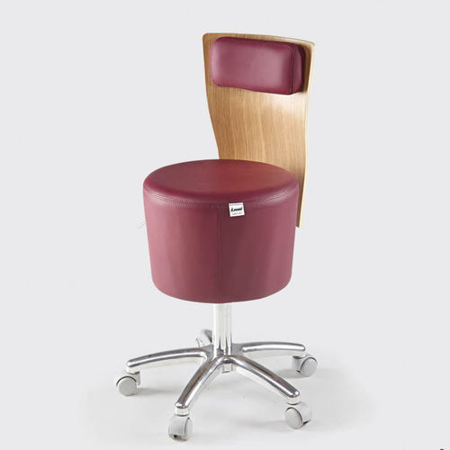 Tabouret de travail en bois - SUITE 169 S - Lemi BEAUTY & SPA - avec piètement en métal / à roulettes / pour salon d'esthétique