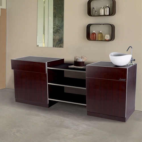Meuble vasque double - T-MODULAR - Lemi BEAUTY & SPA - à poser / en bois / contemporain