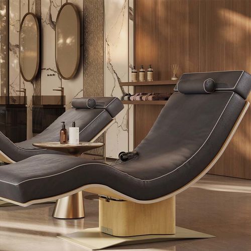Chaise longue contemporaine - HARMONY - Lemi BEAUTY & SPA - en tissu / en bois / dossier ajustable