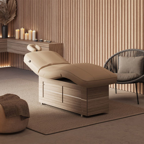 Table de massage électrique - AMANDA - Lemi BEAUTY & SPA - en bois / à hauteur réglable / avec rangement