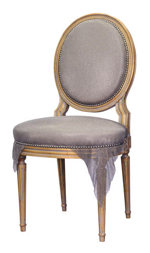 Chaise de style Louis XVI - TOURS - Balcaen - en tissu / avec piètement en bois / médaillon