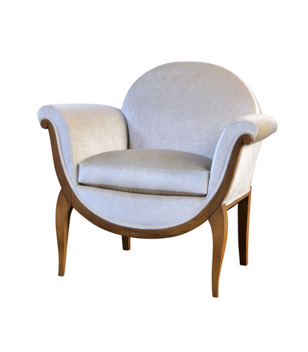 Fauteuil Art Déco - GROULT - Balcaen - en tissu / en bois