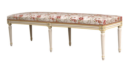 Banquette de style Louis XVI - ELISABETH  - Balcaen - en tissu / blanche
