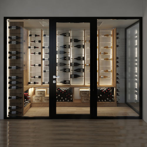 Range-bouteille en bois - ESIGO 18 WH6 - ESIGO - mural / sur mesure / Fabriqué en Italie