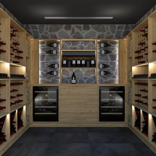 Range-bouteille en bois - ESIGO 14 WH7 - ESIGO - mural / à encastrer / sur mesure