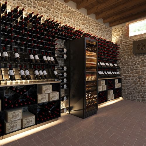 Range-bouteille en acier laqué - ESIGO 2 NET + ESIGO 2 BOX WHM1 - ESIGO - à encastrer / mural / sur mesure
