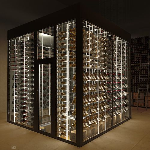 Range-bouteille en bois - CUBE WHC6 - ESIGO - en acier / en verre / en Plexiglas®