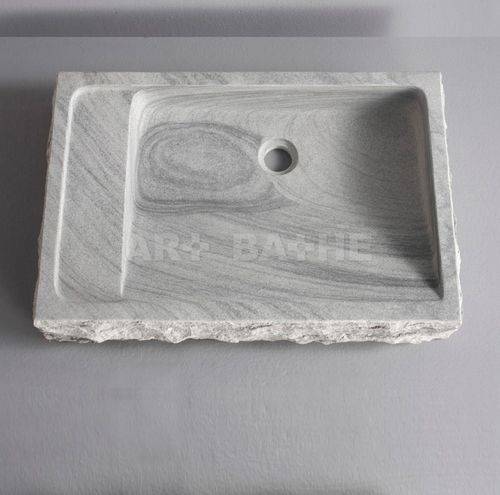 Vasque à poser - AYANI  - artbathe - en pierre naturelle / rectangulaire / contemporaine