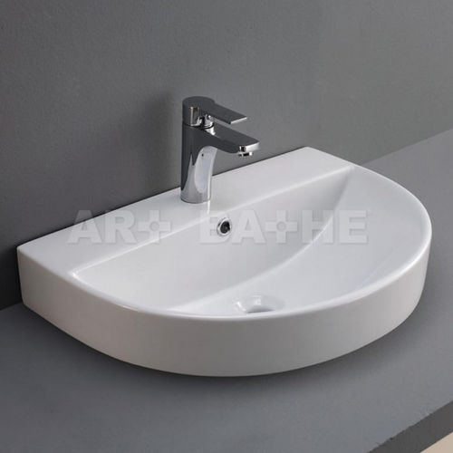 Vasque à poser - SORIA - artbathe - en céramique / en forme de D / contemporaine