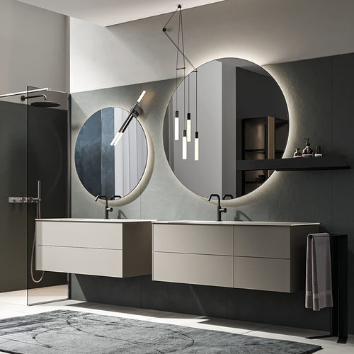 Vasque à encastrer - BOREALE - Agorà Group - en Corian® / en verre / avec plan intégré