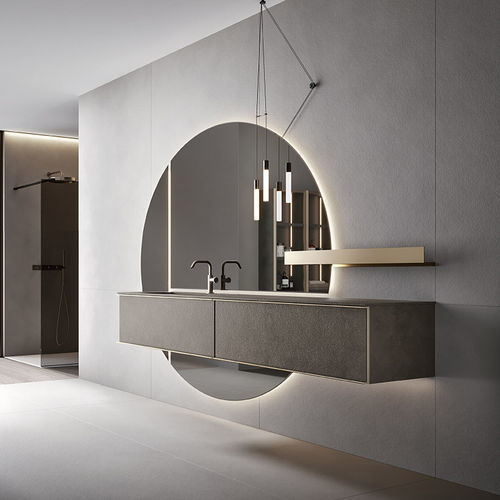 Miroir de salle de bain mural - Eclissi - Agorà Group - contemporain / rond / lumineux (LED)