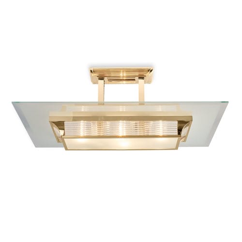 Plafonnier classique - PARIS I GOLD - Art Deco Schneider - rectangulaire / en laiton poli / à LED