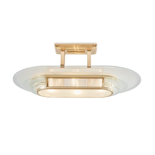 Plafonnier classique - NIZZA I GOLD - Art Deco Schneider - elliptique / en verre / en laiton poli