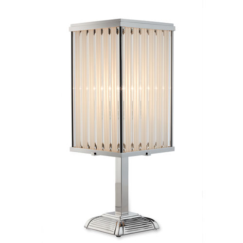 Lampe de table - KARREE ART.B24 - Art Deco Schneider - en laiton nickelé / en verre / Art Déco