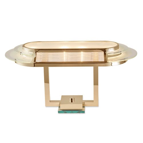 Lampe de table - NIZZA II GOLD - Art Deco Schneider - en laiton poli / en verre / Art Déco