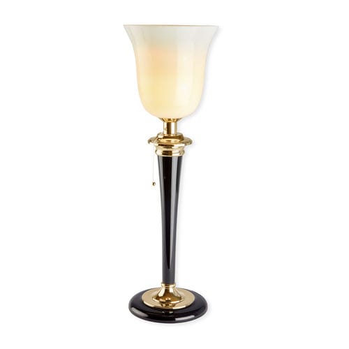 Lampe de table - MAZDA TABLE GOLD - Art Deco Schneider - en laiton poli / en bois laqué / classique