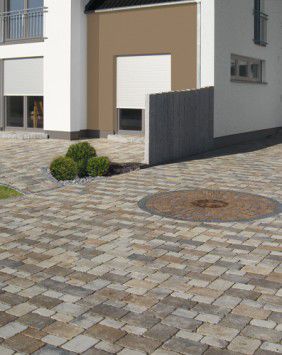 Pavé en béton - ROSACE ANTIQUITA - Kronimus AG Betonsteinwerke - drainant / carrossable
