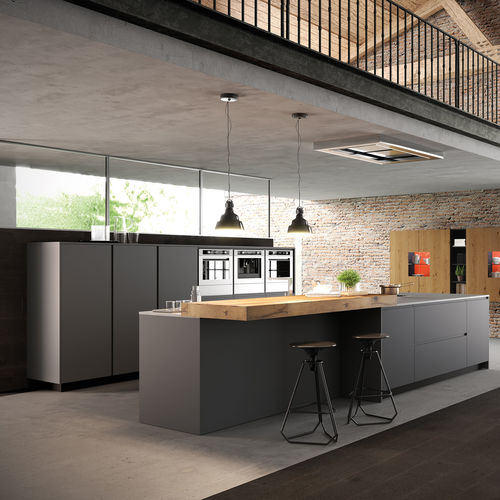Cuisine contemporaine - CORTINA - Biefbi Cucine - en bois laqué / en fer / avec îlot