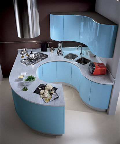 Cuisine contemporaine - TIMO PLUS - Biefbi Cucine - en bois / ronde / sans poignée