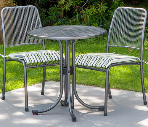 Table bistrot contemporaine - PORTOFINO - Alexander Rose - en maille métallique / avec piètement en acier laqué / ronde
