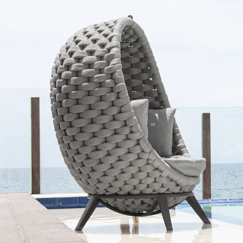Chaise suspendue contemporaine - Lucy  - Alexander Rose - d'extérieur / en corde / avec piètement en aluminium