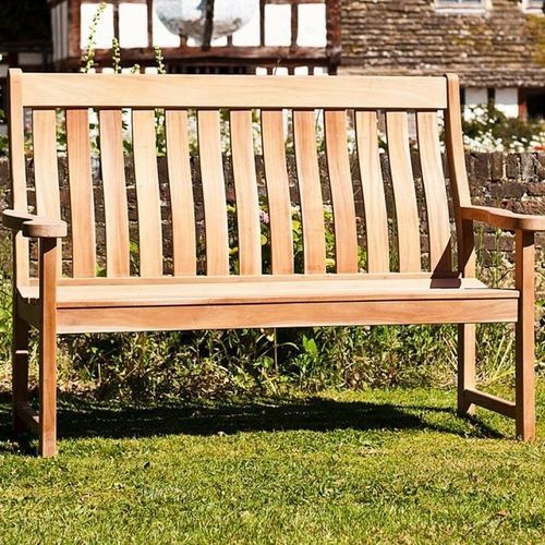 Banc de jardin classique - Mahogany - Alexander Rose - en acajou / avec dossier haut / avec accoudoirs