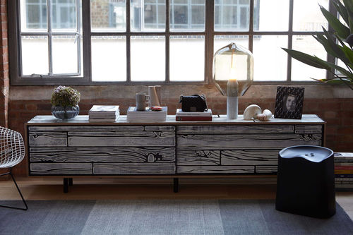 Buffet design original - WRONGWOODS - Established and sons - en bois laqué / en contreplaqué / avec tiroirs