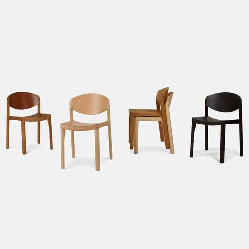 Chaise contemporaine - MAURO - Established and sons - d'intérieur / en cuir / en chêne