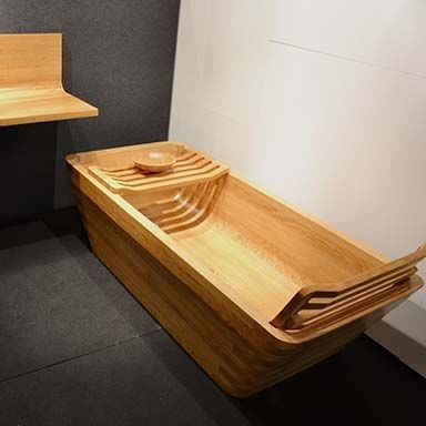 Baignoire à poser - IMAGE 05 - IMAGE - en résine / en bois