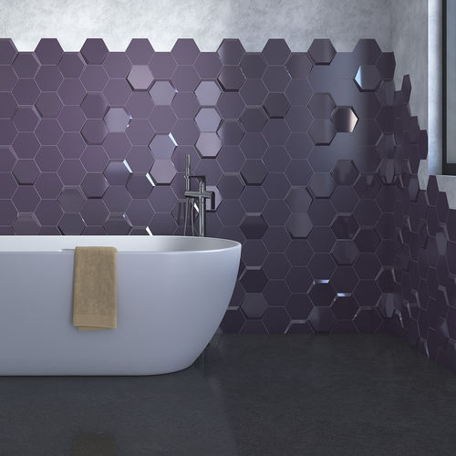 Carrelage en céramique - COSMOS AUBERGINE - INTHETILE - métallisé / d'intérieur / mural