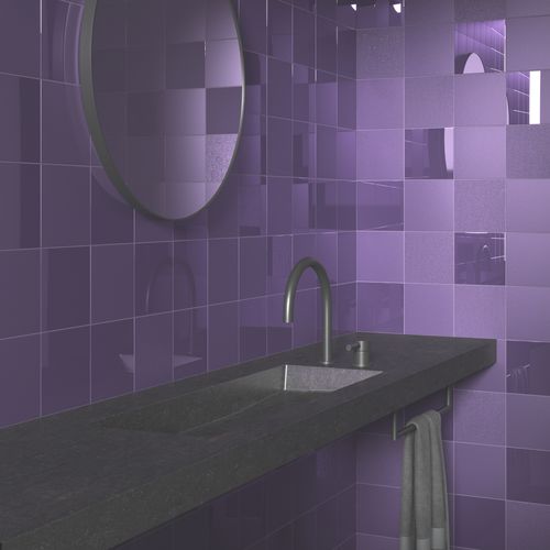 Carrelage en céramique - BECOME AUBERGINE MIX - INTHETILE - métallisé / d'intérieur / mural