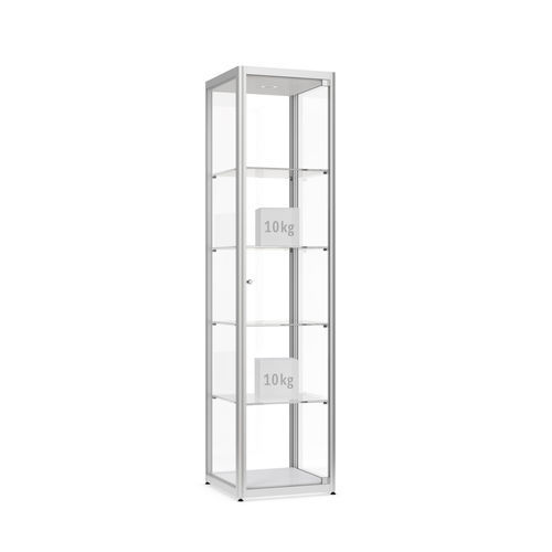 Vitrine contemporaine - Factory 100 - wsm Raumsysteme - en aluminium anodisé / en verre trempé / éclairée