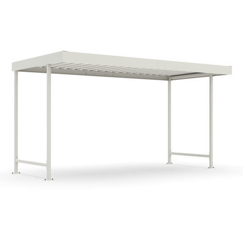 Abri multifonction pour espace public - Leipzig L14 RAL 9002 - wsm Raumsysteme - pour stockage / pour parking