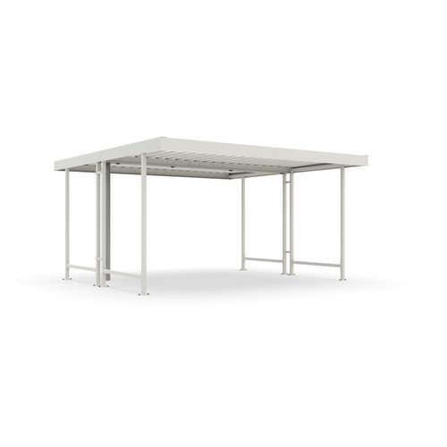 Abri multifonction pour espace public - Leipzig L44 RAL 9002 - wsm Raumsysteme - pour stockage / pour parking