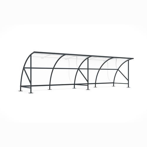 Abri vélo couverture en polycarbonate - Bamberg B 1/08 RAL 7016 - wsm Raumsysteme - durable / modulaire / en acier galvanisé