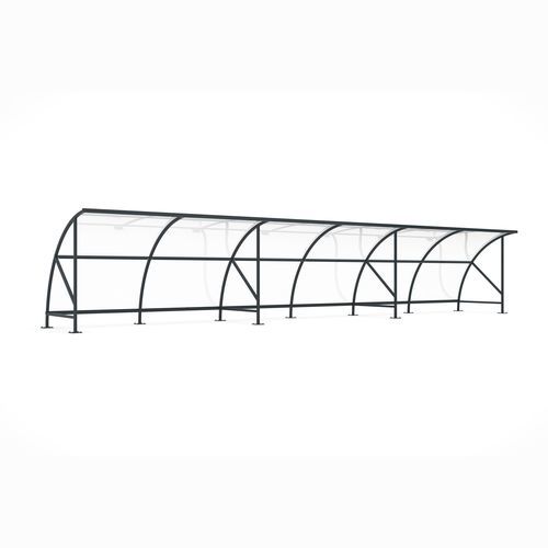 Abri vélo couverture en polycarbonate - Bamberg B 1/12 RAL 7016 - wsm Raumsysteme - durable / modulaire / en acier galvanisé