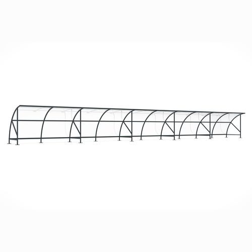 Abri vélo couverture en polycarbonate - Bamberg B 1/20 RAL 7016 - wsm Raumsysteme - durable / modulaire / en acier galvanisé