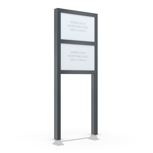 Panneau publicitaire sur pieds hauts - BigSign Secure S - wsm Raumsysteme - à LED
