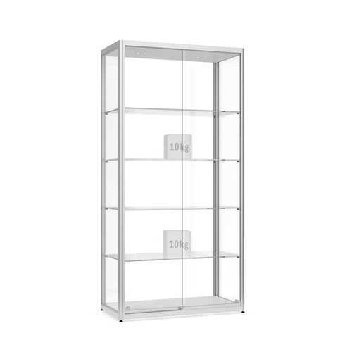 Vitrine contemporaine - Factory 200 - wsm Raumsysteme - en aluminium anodisé / en verre trempé / éclairée