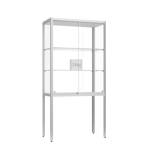 Vitrine contemporaine - Factory 300 - wsm Raumsysteme - sur pieds hauts / en aluminium anodisé / en verre trempé