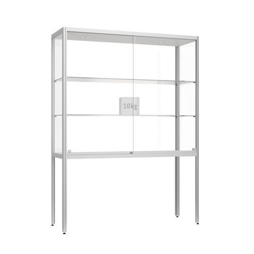 Vitrine contemporaine - Factory 400 - wsm Raumsysteme - sur pieds hauts / en aluminium anodisé / en verre trempé