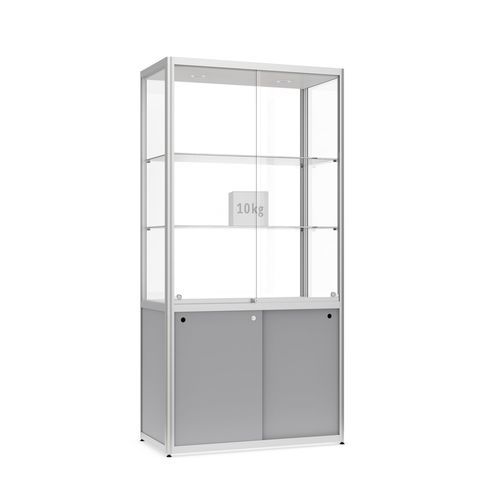 Vitrine contemporaine - Factory 500 - wsm Raumsysteme - en aluminium anodisé / en verre trempé / éclairée
