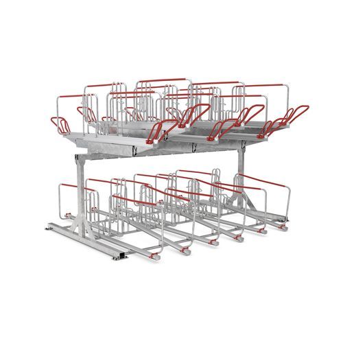 Range-vélo au sol - BikeHub Economy 2/24 - wsm Raumsysteme - sécurisé / à deux niveaux / antivandalisme