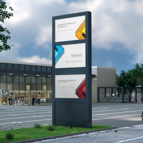 Totem publicitaire - BigSign S - wsm Raumsysteme - à LED / éclairé / d'extérieur