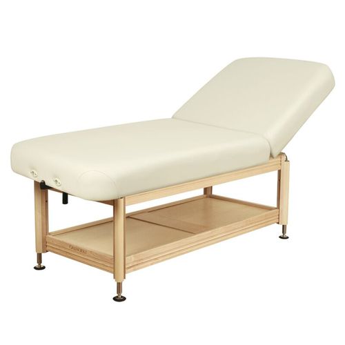 Table de massage hydraulique - CLINICIAN - Oakworks - en bois / à hauteur réglable / avec rangement