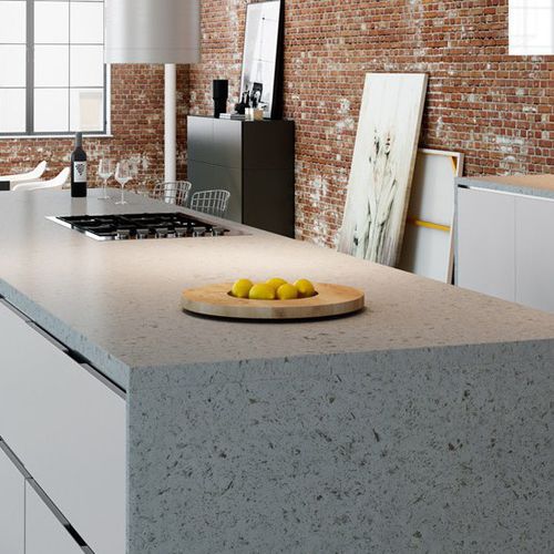 Plan de travail en quartz - ICE CONCRETE - COMPAC The Surfaces Company - de cuisine